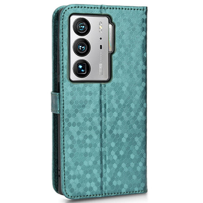 Anti-fingerprint Phone Case for ZTE Axon 40 Ultra 5G Dot Pattern Imprinted PU Leather Phone Case Wallet Stand Folio Flip Cover with Strap