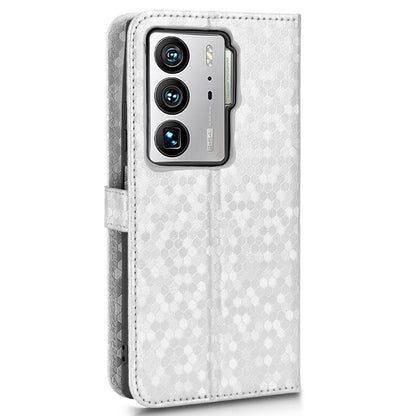 Anti-fingerprint Phone Case for ZTE Axon 40 Ultra 5G Dot Pattern Imprinted PU Leather Phone Case Wallet Stand Folio Flip Cover with Strap