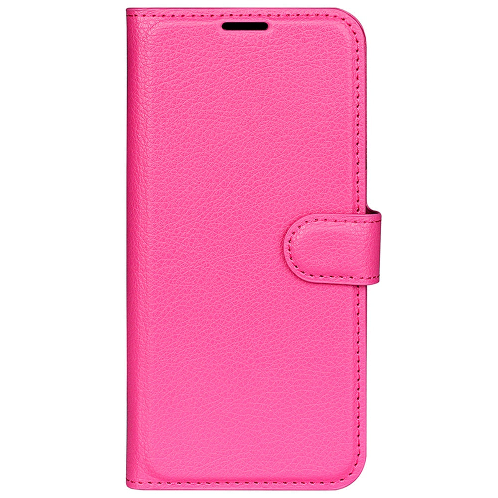 For Wiko T50 4G Litchi Texture Magnetic Clasp PU Leather Stand Phone Case Anti-scratch Wallet Protective Cover