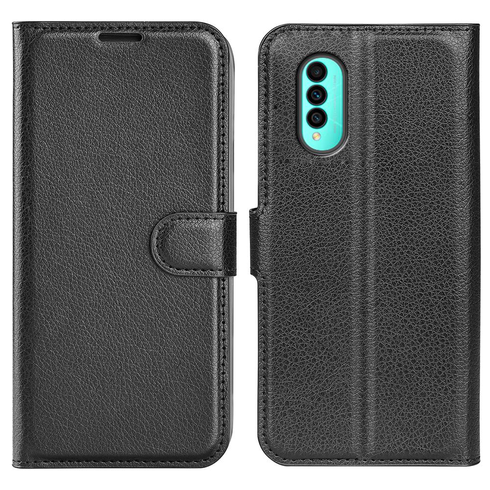 For Wiko T50 4G Litchi Texture Magnetic Clasp PU Leather Stand Phone Case Anti-scratch Wallet Protective Cover