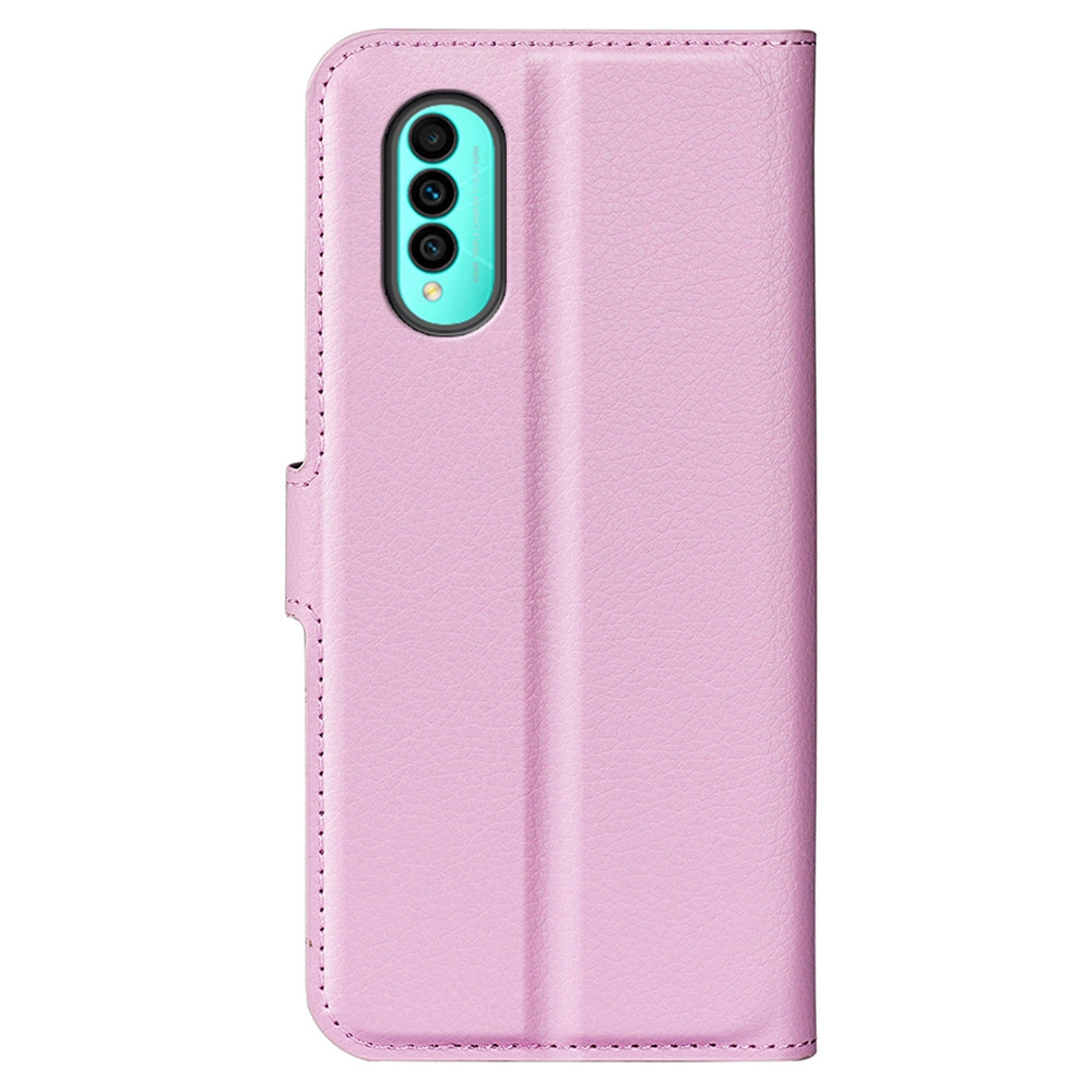 For Wiko T50 4G Litchi Texture Magnetic Clasp PU Leather Stand Phone Case Anti-scratch Wallet Protective Cover