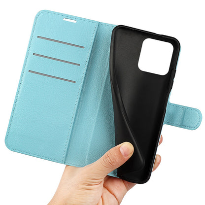 For Wiko T50 4G Litchi Texture Magnetic Clasp PU Leather Stand Phone Case Anti-scratch Wallet Protective Cover