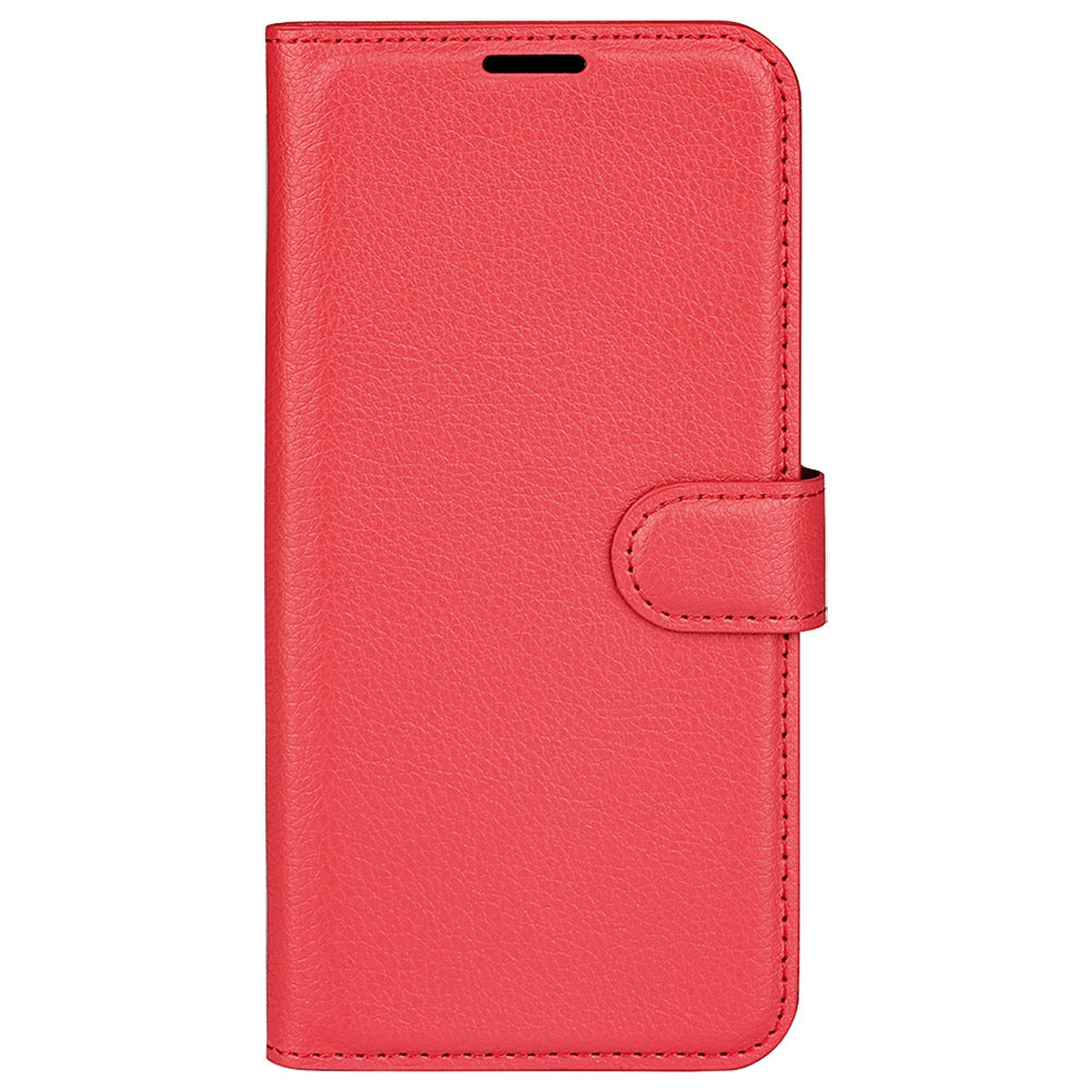 For Wiko T50 4G Litchi Texture Magnetic Clasp PU Leather Stand Phone Case Anti-scratch Wallet Protective Cover