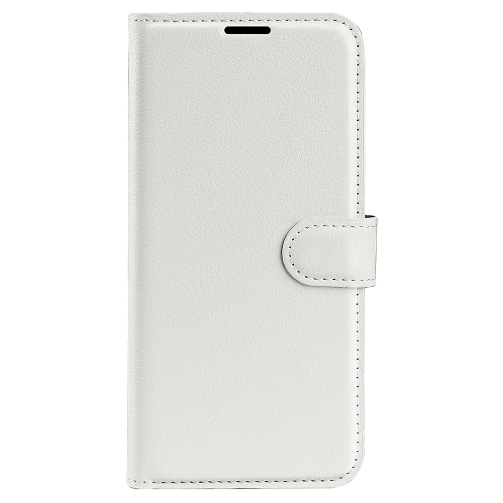 For Wiko T50 4G Litchi Texture Magnetic Clasp PU Leather Stand Phone Case Anti-scratch Wallet Protective Cover