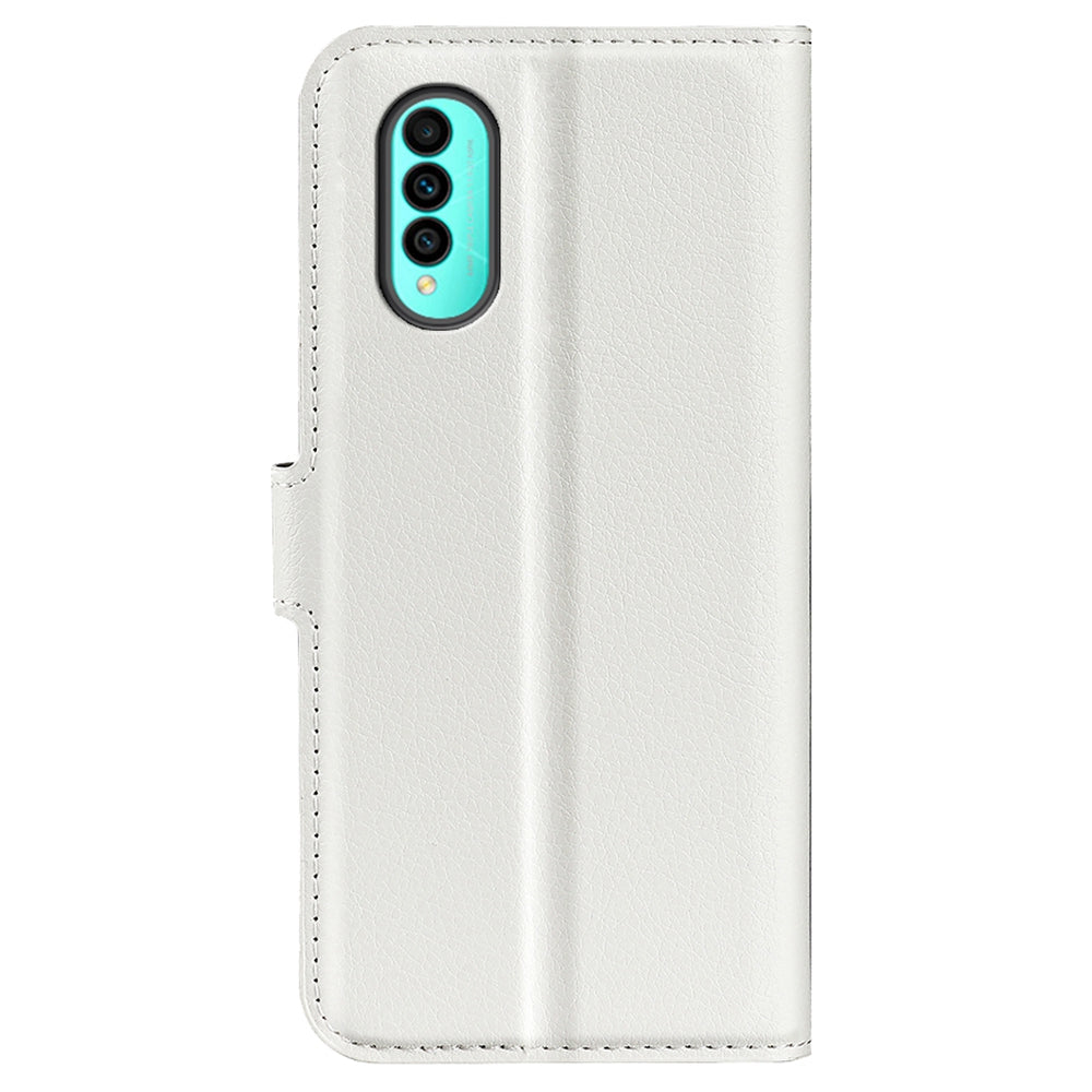 For Wiko T50 4G Litchi Texture Magnetic Clasp PU Leather Stand Phone Case Anti-scratch Wallet Protective Cover