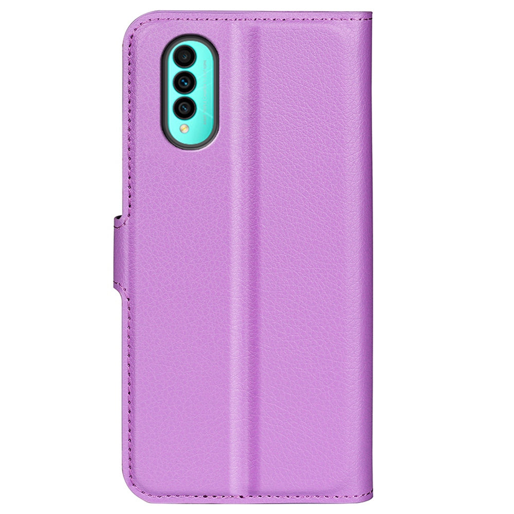 For Wiko T50 4G Litchi Texture Magnetic Clasp PU Leather Stand Phone Case Anti-scratch Wallet Protective Cover