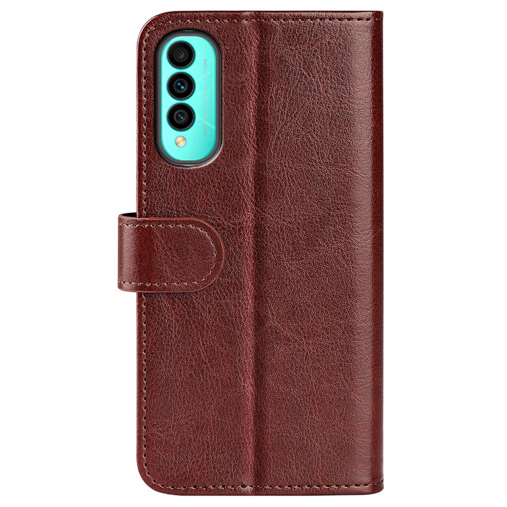 For Wiko T50 4G PU Leather Crazy Horse Texture Protective Cover, Book Style Wallet Stand Magnetic Clasp Phone Case