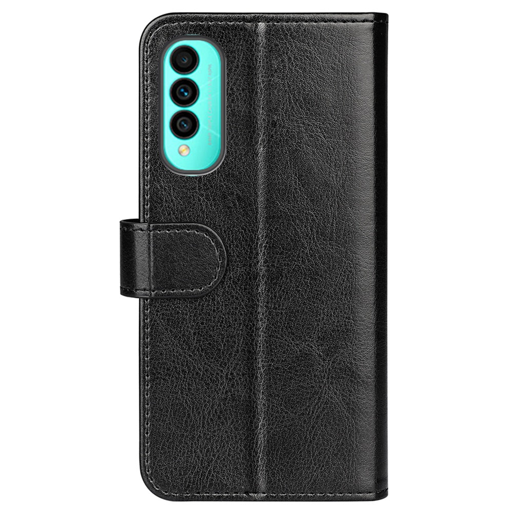 For Wiko T50 4G PU Leather Crazy Horse Texture Protective Cover, Book Style Wallet Stand Magnetic Clasp Phone Case