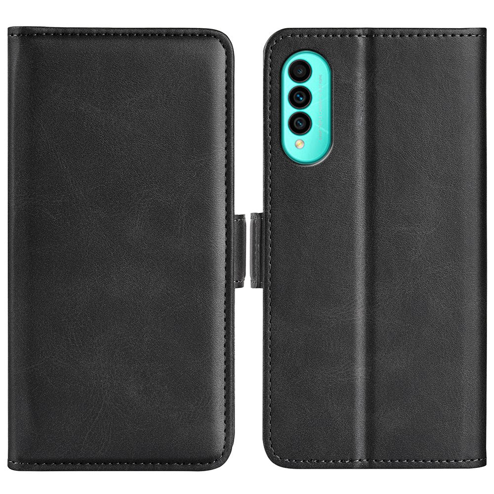 For Wiko T50 4G Double Magnetic Clasp Phone Case Shockproof Textured PU Leather TPU Wallet Stand Cover