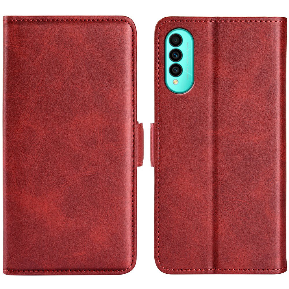 For Wiko T50 4G Double Magnetic Clasp Phone Case Shockproof Textured PU Leather TPU Wallet Stand Cover