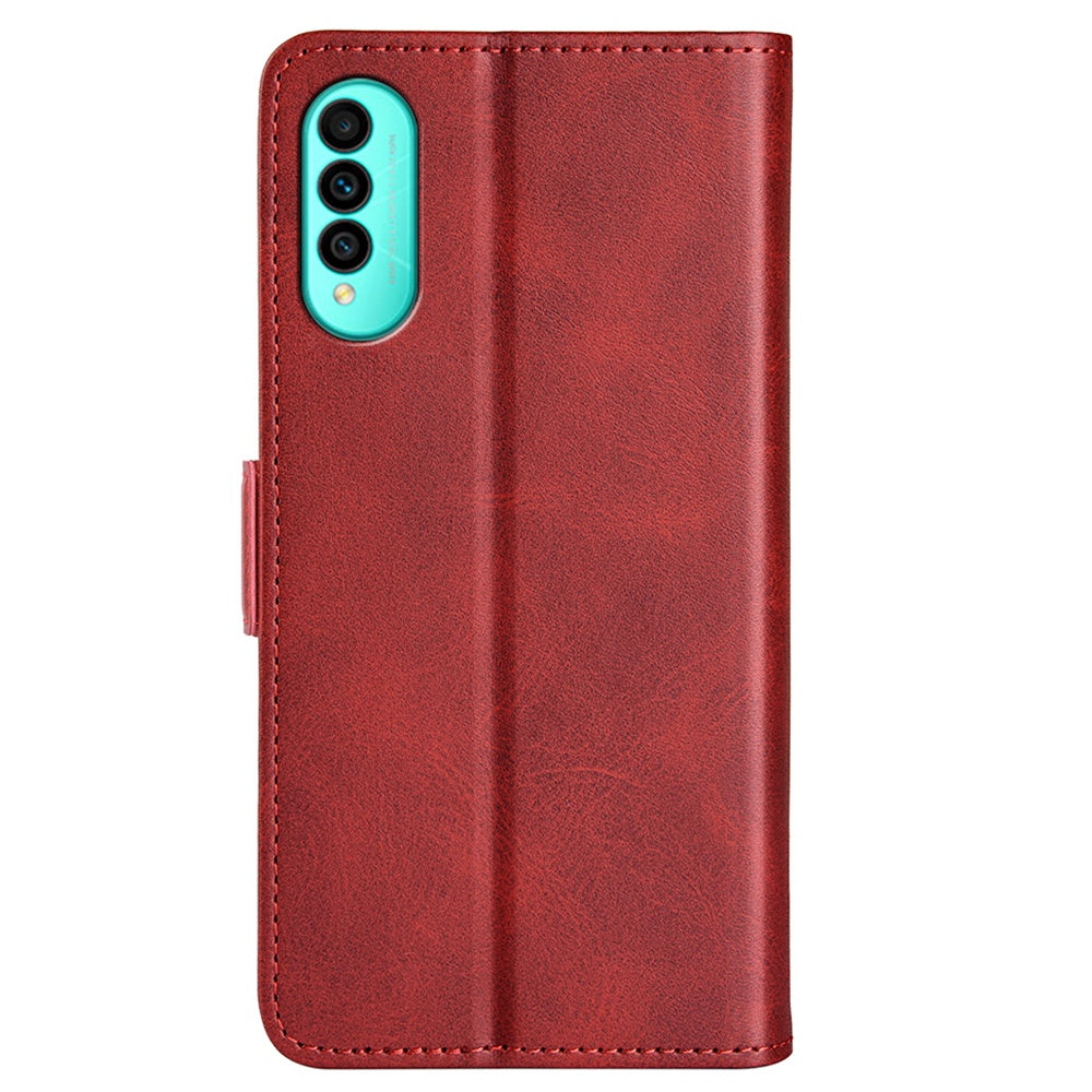 For Wiko T50 4G Double Magnetic Clasp Phone Case Shockproof Textured PU Leather TPU Wallet Stand Cover