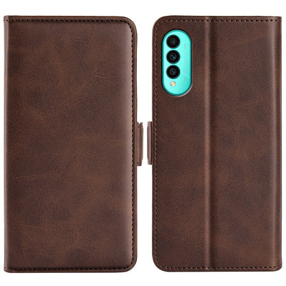 For Wiko T50 4G Double Magnetic Clasp Phone Case Shockproof Textured PU Leather TPU Wallet Stand Cover