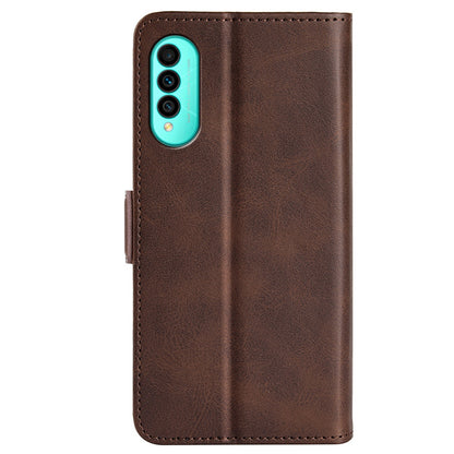 For Wiko T50 4G Double Magnetic Clasp Phone Case Shockproof Textured PU Leather TPU Wallet Stand Cover