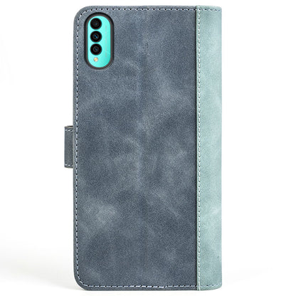 For Wiko T50 4G Color Splicing Phone Flip Leather Wallet Case Stand Scratch-resistant Cellphone Protective Cover