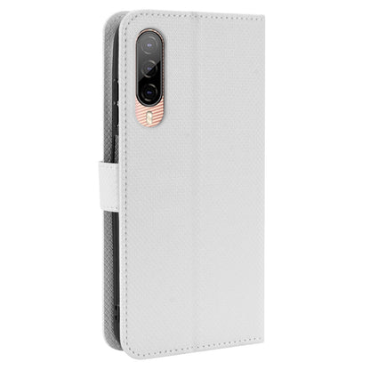 For HTC Desire 22 Pro 5G Drop-proof Phone Flip Wallet Case Non-slip Grip Diamond Texture PU Leather Cover Stand Card Holder with Wrist Strap