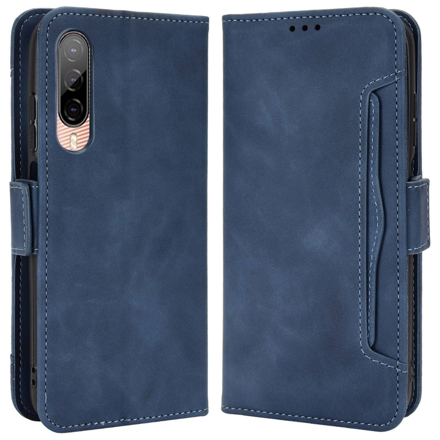 For HTC Desire 22 Pro 5G Bump Proof PU Leather Flip Wallet Case Multiple Card Slots Stand Magnetic Mobile Phone Cover