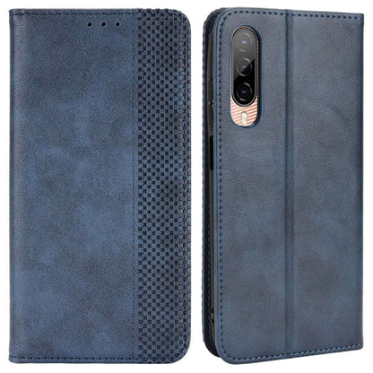 For HTC Desire 22 Pro 5G Auto Closing Magnetic Retro PU Leather Wallet Design Case Stand Function Phone Shell Cover