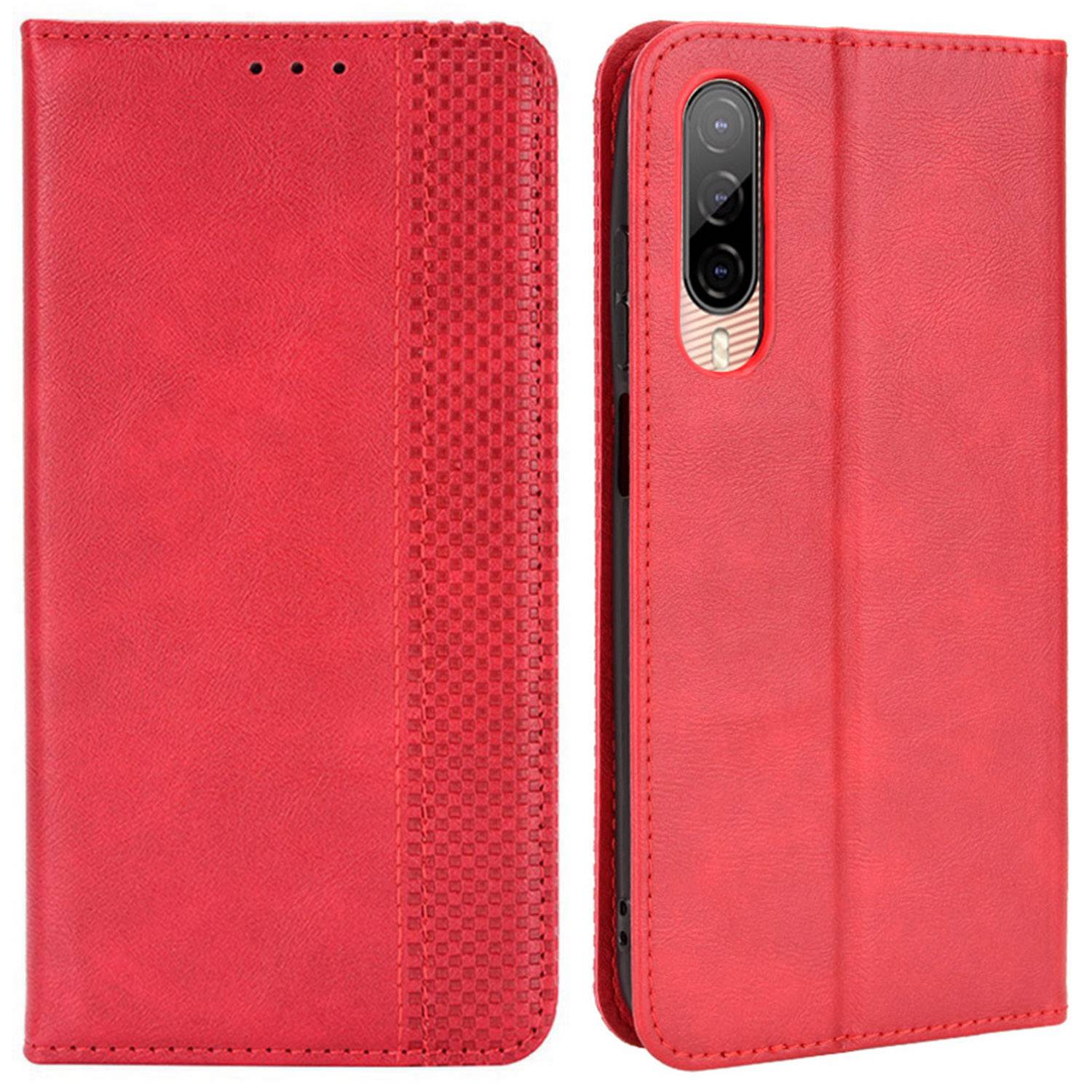 For HTC Desire 22 Pro 5G Auto Closing Magnetic Retro PU Leather Wallet Design Case Stand Function Phone Shell Cover