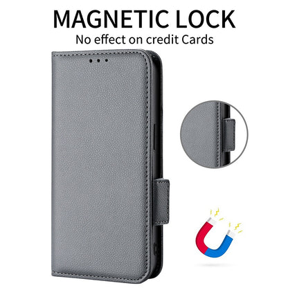 For ZTE Blade A52 Fall Proof Cell Phone Case Magnetic Wallet Stand PU Leather Litchi Texture Shell