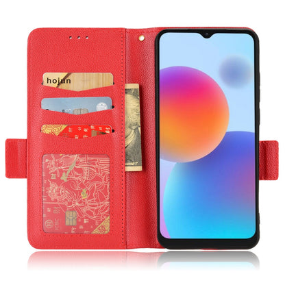 For ZTE Blade A52 Fall Proof Cell Phone Case Magnetic Wallet Stand PU Leather Litchi Texture Shell