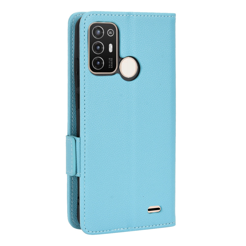 For ZTE Blade A52 Fall Proof Cell Phone Case Magnetic Wallet Stand PU Leather Litchi Texture Shell