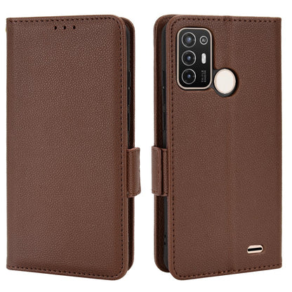 For ZTE Blade A52 Fall Proof Cell Phone Case Magnetic Wallet Stand PU Leather Litchi Texture Shell