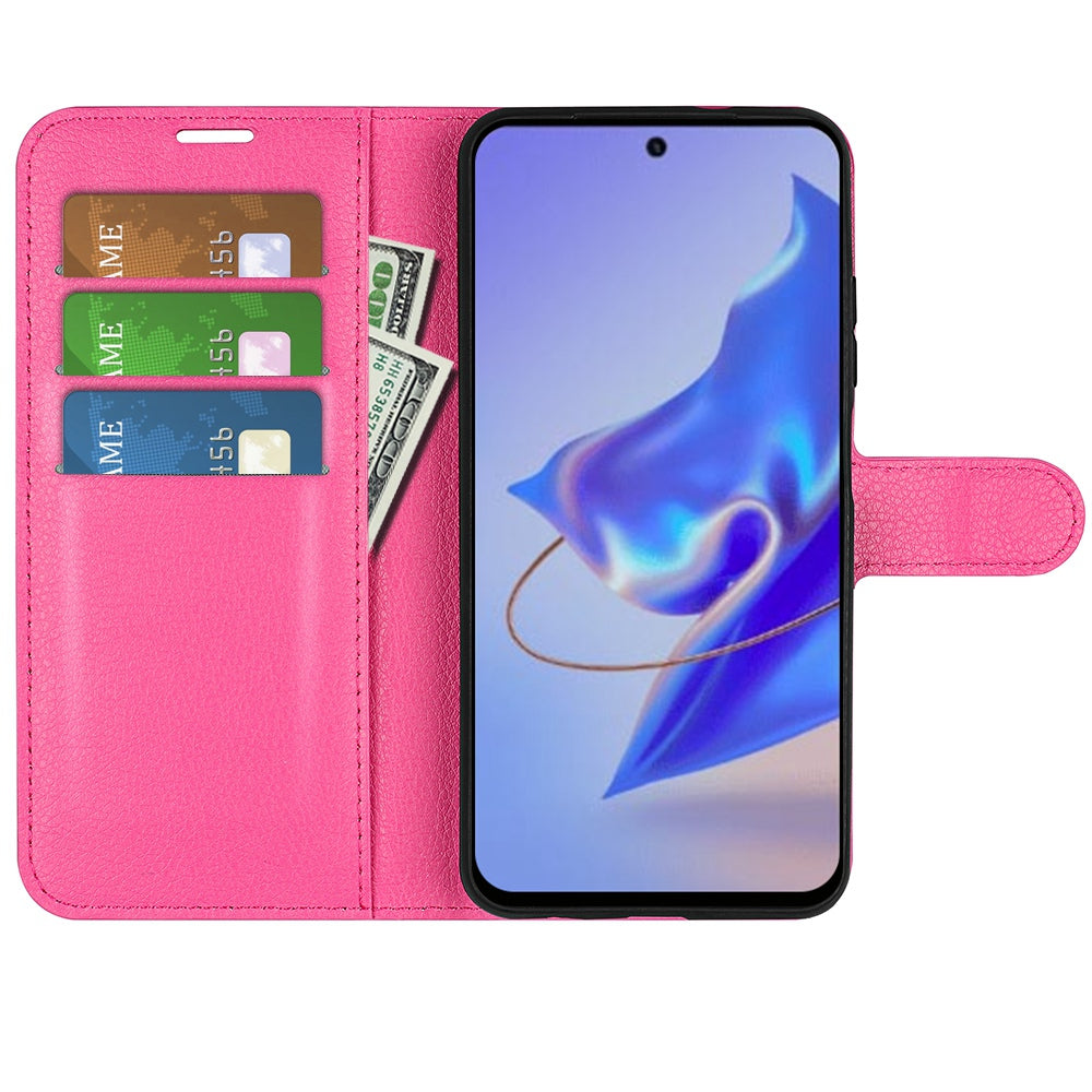 For ZTE Blade V40 Pro Shockproof Litchi Texture Folio Flip Phone Case PU Leather TPU Wallet Stand Cover