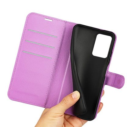 For ZTE Blade V40 Pro Shockproof Litchi Texture Folio Flip Phone Case PU Leather TPU Wallet Stand Cover