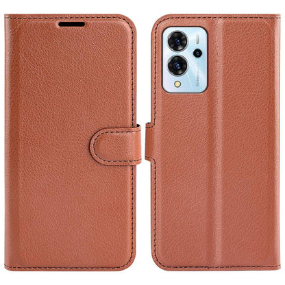 For ZTE Blade V40 Pro Shockproof Litchi Texture Folio Flip Phone Case PU Leather TPU Wallet Stand Cover