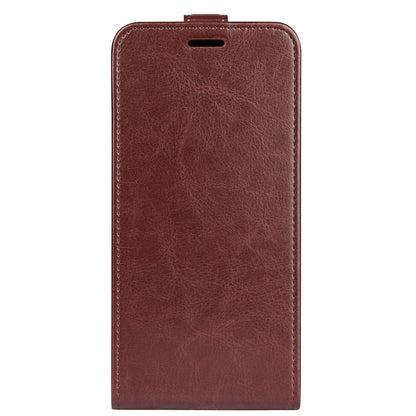 For ZTE Blade V40 Pro Vertical Flip Card Holder Crazy Horse Texture Phone Case Wear-resistant PU Leather TPU Well-protected Cover