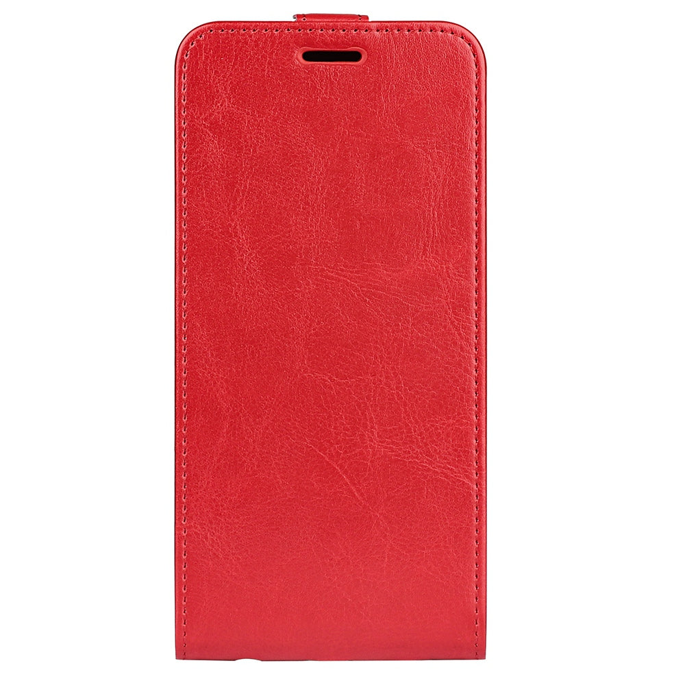 For ZTE Blade V40 Pro Vertical Flip Card Holder Crazy Horse Texture Phone Case Wear-resistant PU Leather TPU Well-protected Cover