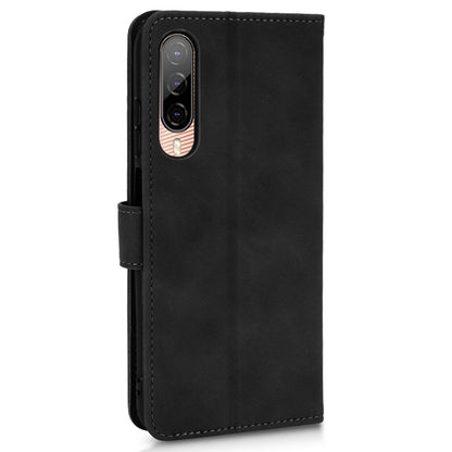 For HTC Desire 22 Pro 5G Drop-proof PU Leather Folio Flip Case Skin-touch Feeling Stand Wallet Phone Cover with Strap