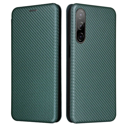 For HTC Desire 22 Pro 5G Card Holder Carbon Fiber Texture PU Leather Case Stand Phone Cover