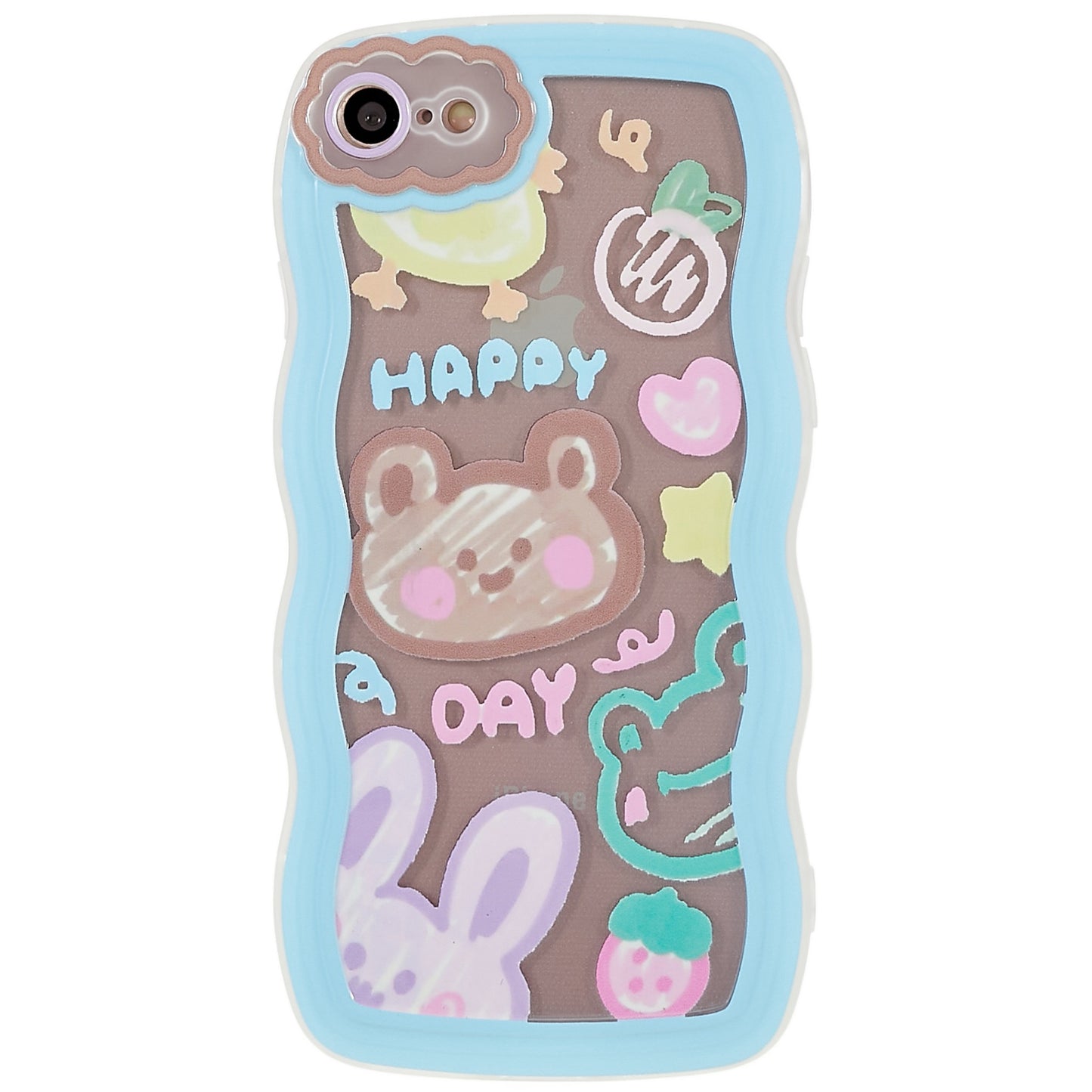 For iPhone 7 / 8 4.7 inch / SE (2020) / SE (2022) Wavy Edge Glossy Pattern Printed Soft TPU Phone Case Back Cover