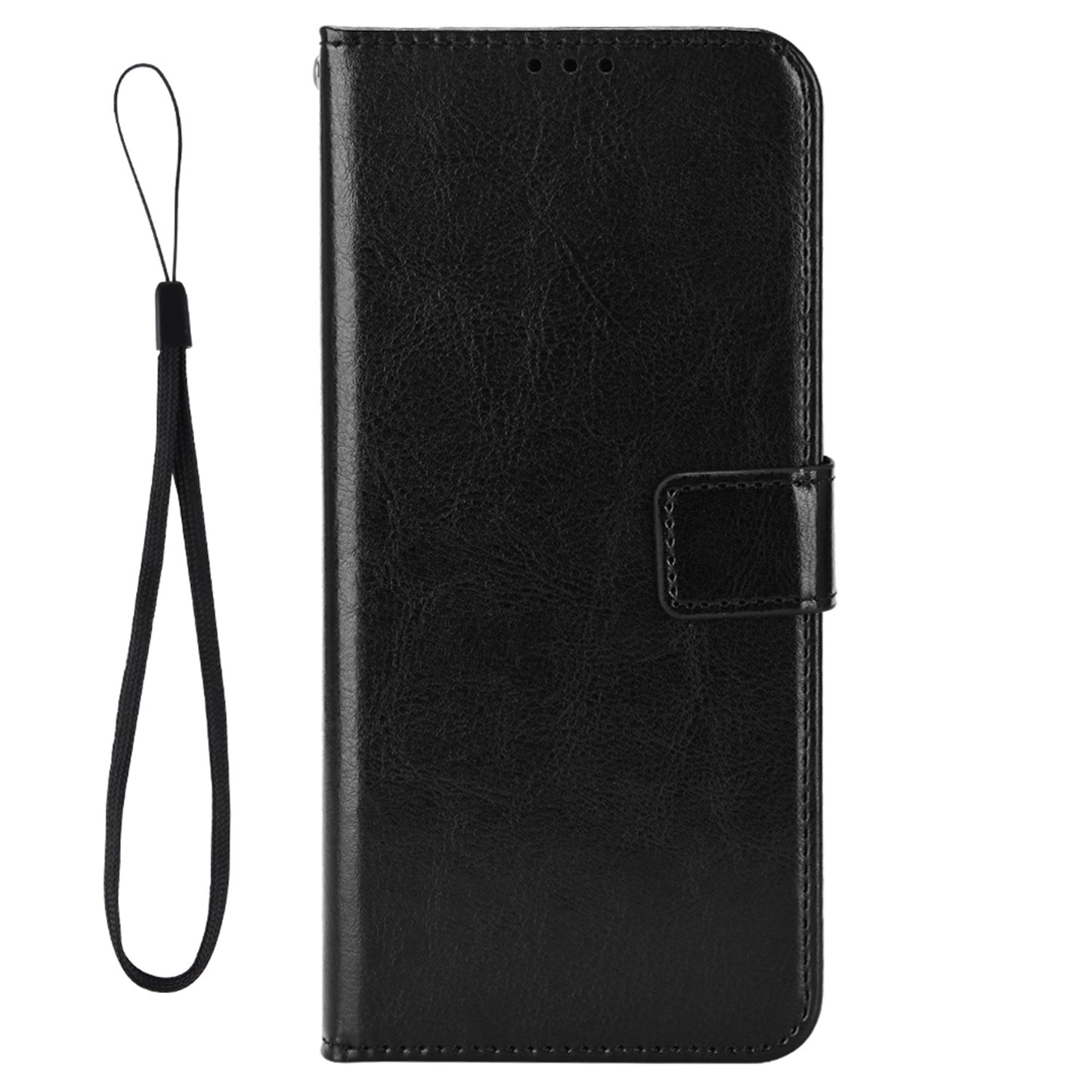 For ZTE Axon 40 Pro 5G Crazy Horse Texture Magnetic Handbag PU Leather Wallet Stand Inner TPU Anti-Scratch Flip Cover with Strap