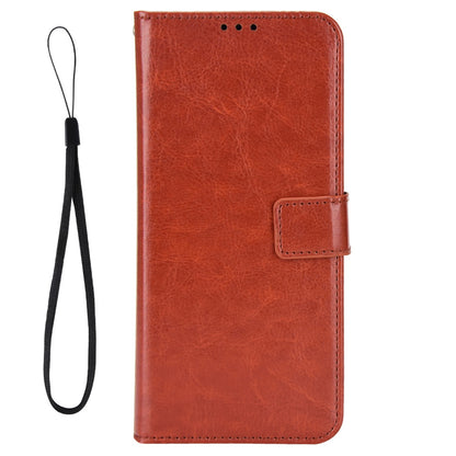 For ZTE Axon 40 Pro 5G Crazy Horse Texture Magnetic Handbag PU Leather Wallet Stand Inner TPU Anti-Scratch Flip Cover with Strap