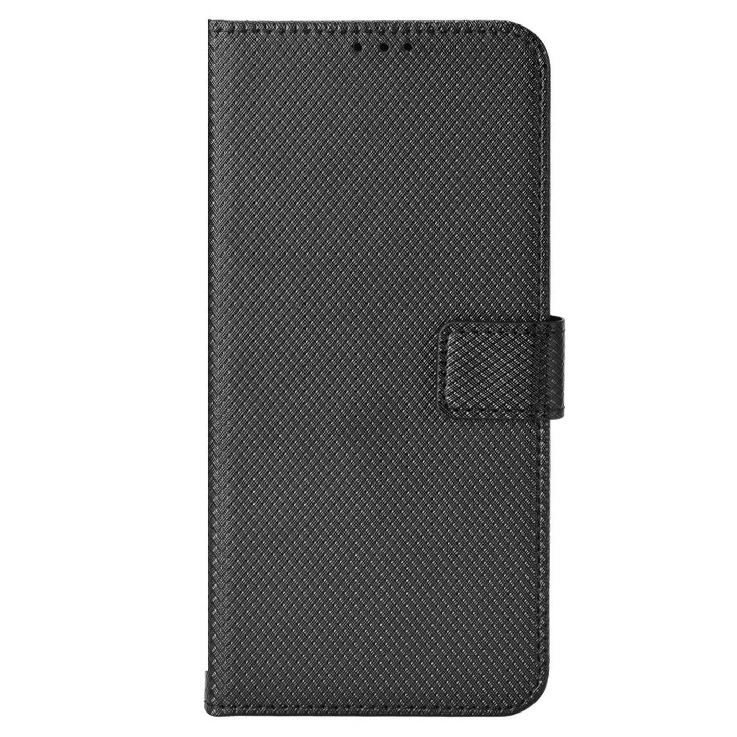 For ZTE Axon 40 Pro 5G PU Leather Folio Case Stand Book Design Diamond Texture Magnetic Closure Flip Wallet Cover with Strap