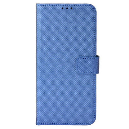 For ZTE Axon 40 Pro 5G PU Leather Folio Case Stand Book Design Diamond Texture Magnetic Closure Flip Wallet Cover with Strap