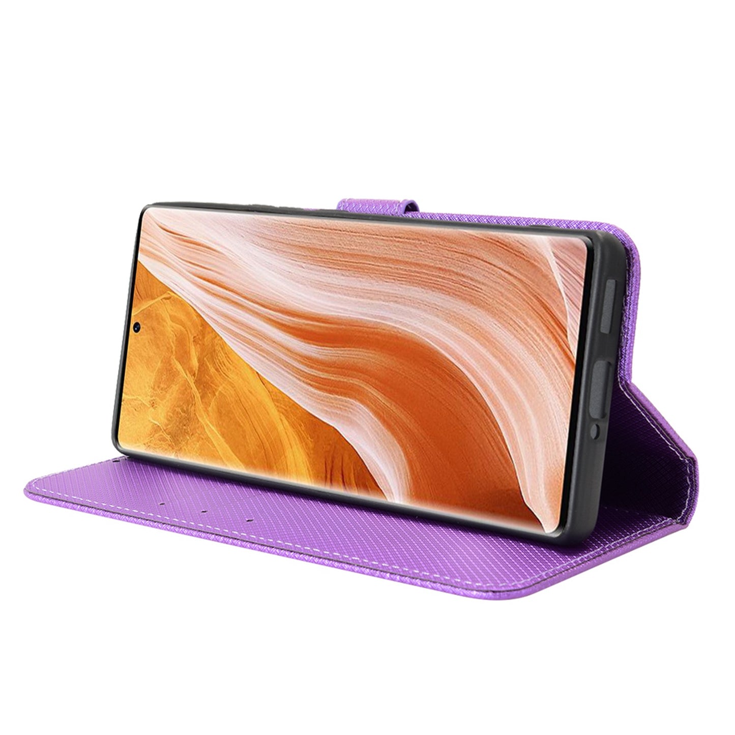 For ZTE Axon 40 Pro 5G PU Leather Folio Case Stand Book Design Diamond Texture Magnetic Closure Flip Wallet Cover with Strap