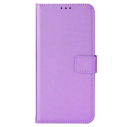 For ZTE Axon 40 Pro 5G PU Leather Folio Case Stand Book Design Diamond Texture Magnetic Closure Flip Wallet Cover with Strap