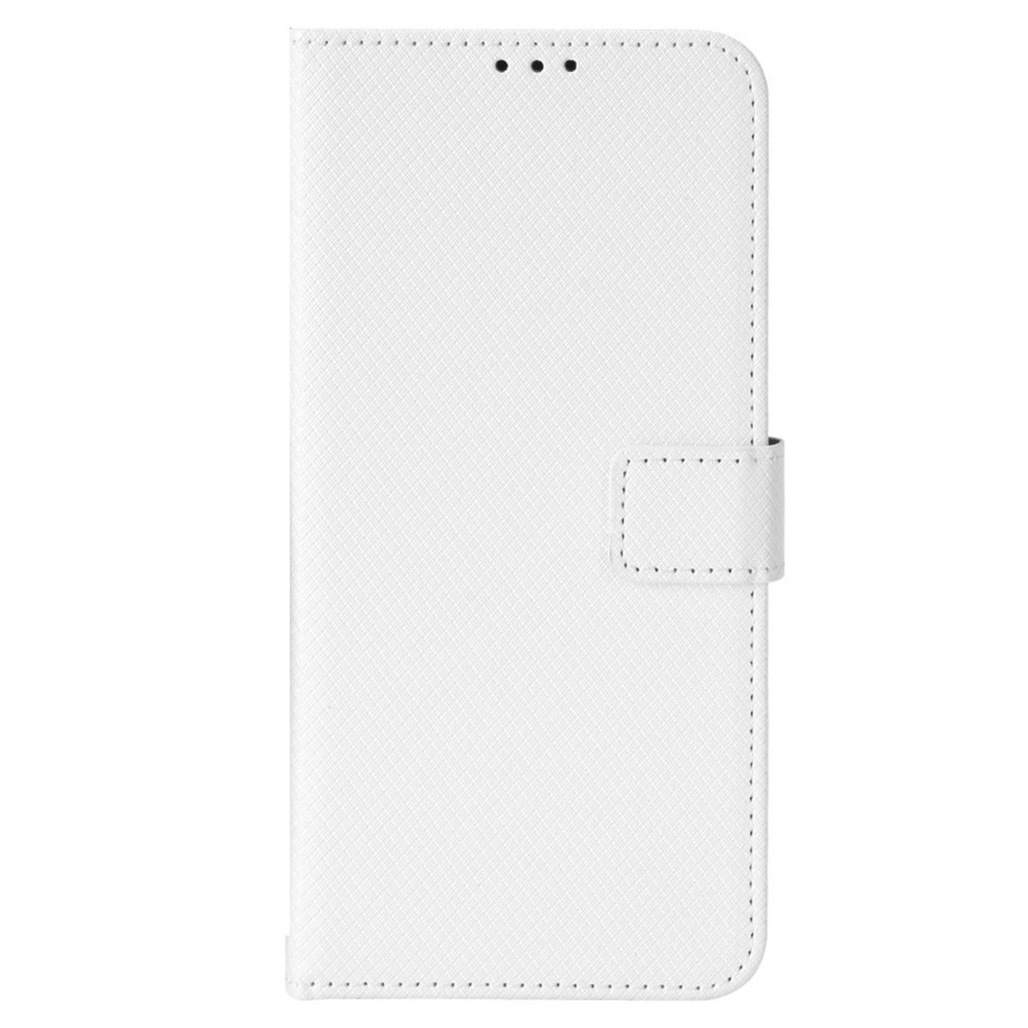 For ZTE Axon 40 Pro 5G PU Leather Folio Case Stand Book Design Diamond Texture Magnetic Closure Flip Wallet Cover with Strap