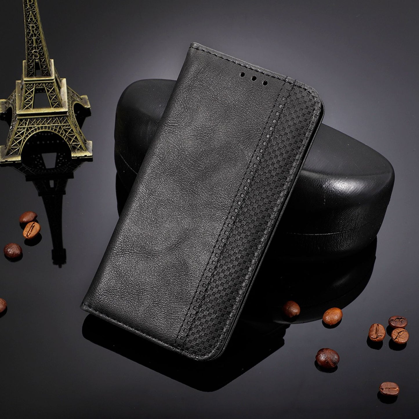 For ZTE Axon 40 Pro 5G Vintage PU Leather Wallet Case Hands-Free Stand Magnetic Absorption Flip Folio Cover