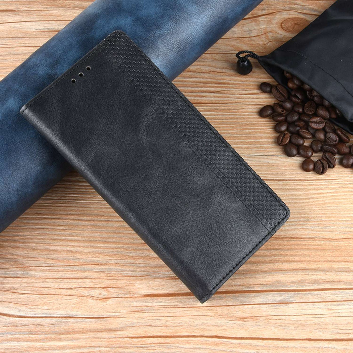 For ZTE Axon 40 Pro 5G Vintage PU Leather Wallet Case Hands-Free Stand Magnetic Absorption Flip Folio Cover