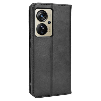 For ZTE Axon 40 Pro 5G Vintage PU Leather Wallet Case Hands-Free Stand Magnetic Absorption Flip Folio Cover