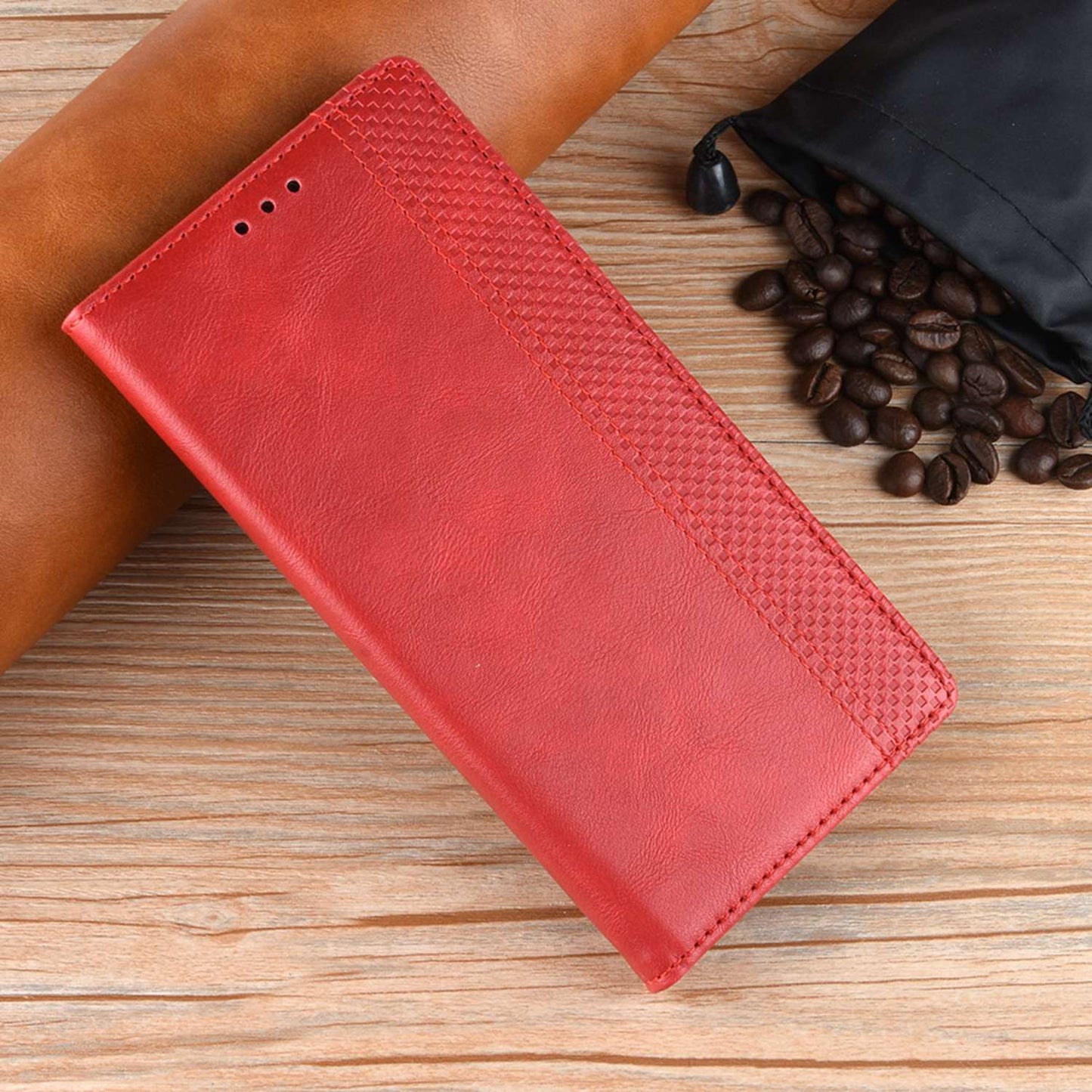 For ZTE Axon 40 Pro 5G Vintage PU Leather Wallet Case Hands-Free Stand Magnetic Absorption Flip Folio Cover