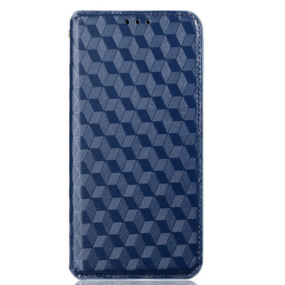 For ZTE Axon 40 Ultra 5G Imprinting Rhombus Pattern Phone Case Magnetic Absorption PU Leather Wallet Stand Cover