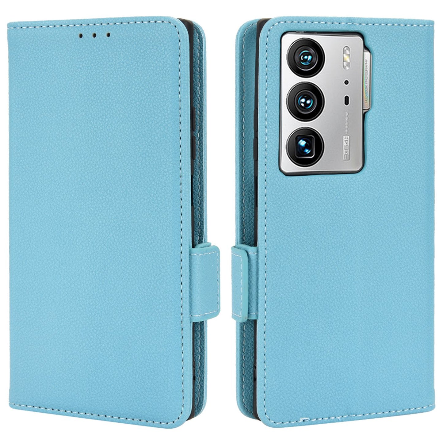 Litchi Texture Phone Cover for ZTE Axon 40 Ultra 5G, PU Leather Folio Flip Magnetic Clasp Case with Wallet Stand