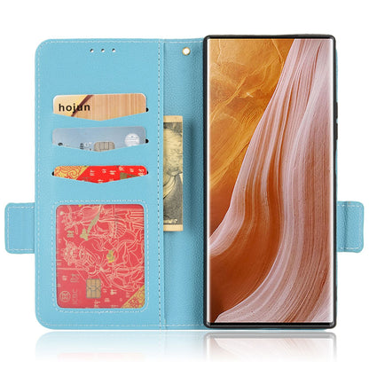 Litchi Texture Phone Cover for ZTE Axon 40 Ultra 5G, PU Leather Folio Flip Magnetic Clasp Case with Wallet Stand