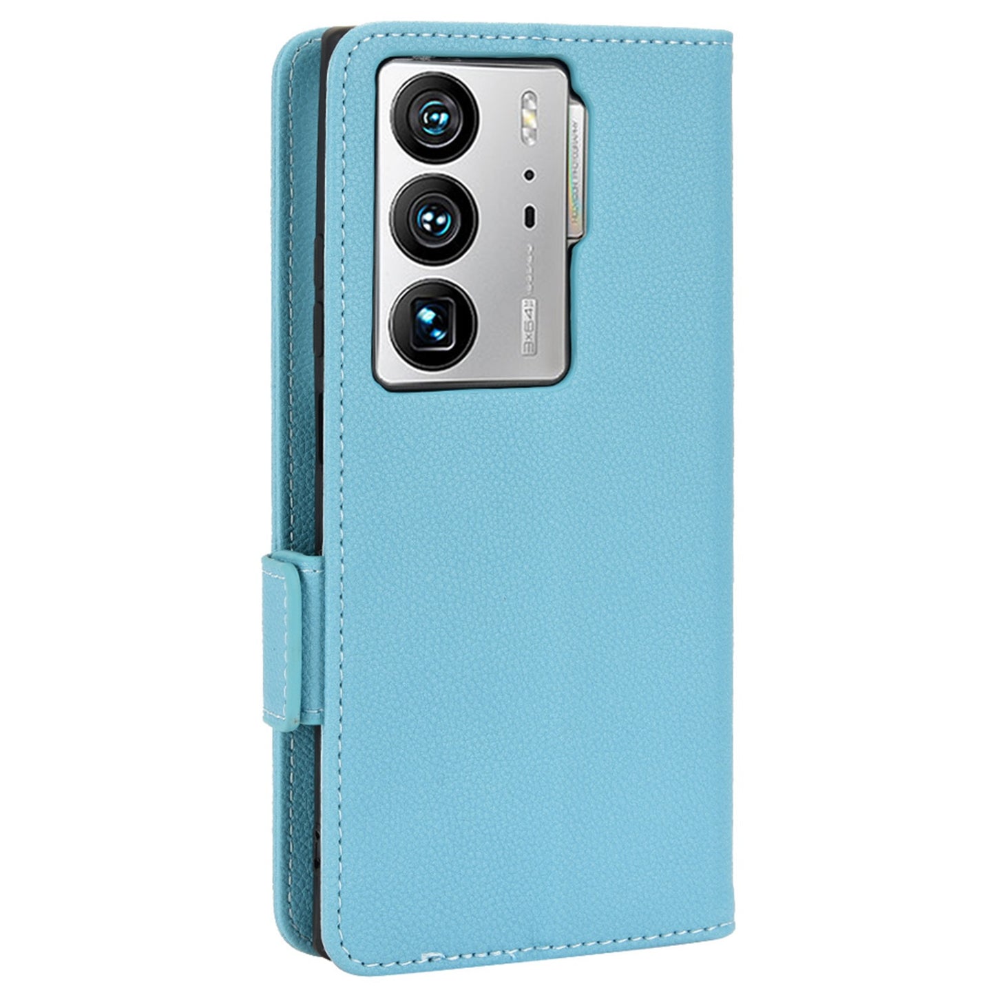 Litchi Texture Phone Cover for ZTE Axon 40 Ultra 5G, PU Leather Folio Flip Magnetic Clasp Case with Wallet Stand