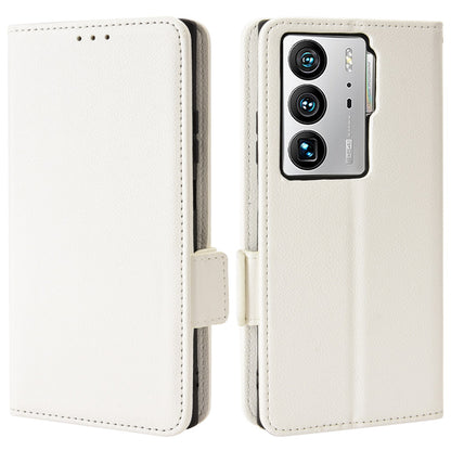 Litchi Texture Phone Cover for ZTE Axon 40 Ultra 5G, PU Leather Folio Flip Magnetic Clasp Case with Wallet Stand